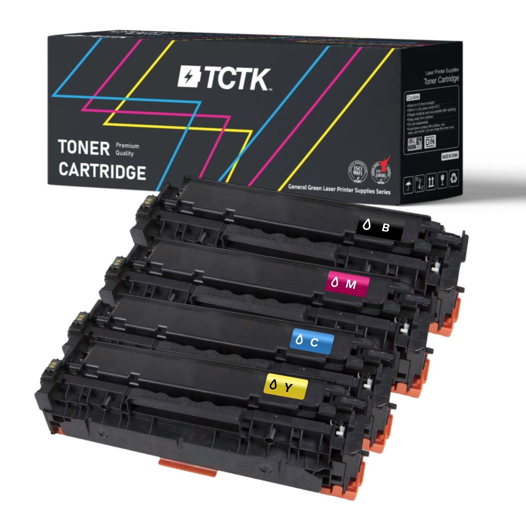 Multipack (4) Toners CMYK (Cyaan/Magenta/Geel/Zwart) Compatibel met HP Color laserJet, Laserjet - Vervangt 304A (CC531A) / 305A (CE411A) / 312A (CF381A) / CRG-718 (2660B002)